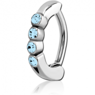 SURGICAL STEEL JEWELLED BELLY CLICKER PIERCING