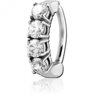 SURGICAL STEEL JEWELLED BELLY CLICKER PIERCING