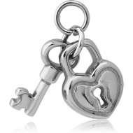 SURGICAL STEEL CHARM - LOCK KEY