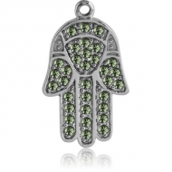 SURGICAL STEEL JEWELLED HAMSA CHARM