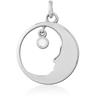 SURGICAL STEEL JEWELLED CHARM - CRESCENT