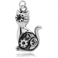 SURGICAL STEEL CHARM - CAT STEAMPUNK