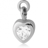 SURGICAL STEEL JEWELLED CHARM - HEART