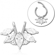 SURGICAL STEEL SLIDING JEWELLED CHARM FOR HINGED SEGMENT RING