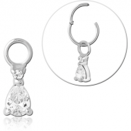 SURGICAL STEEL SLIDING JEWELLED CHARM FOR HINGED SEGMENT RING