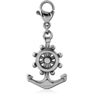 SURGICAL STEEL CHARM WITH LOBSTER LOCKER - HELM AND ANCHOR