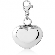 SURGICAL STEEL CHARM WITH LOBSTER LOCKER - HEART