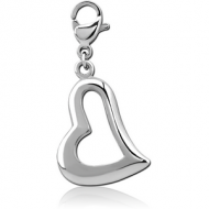 SURGICAL STEEL CHARM WITH LOBSTER LOCKER - HEART