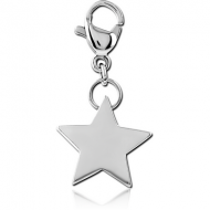 SURGICAL STEEL CHARM WITH LOBSTER LOCKER - STAR