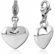 SURGICAL STEEL CHARM WITH LOBSTER LOCKER - HEART