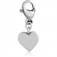 SURGICAL STEEL CHARM WITH LOBSTER LOCKER - HEART