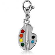 SURGICAL STEEL JEWELLED CHARM WITH LOBSTER LOCKER