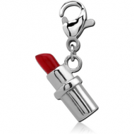 SURGICAL STEEL CHARM WITH LOBSTER LOCKER - LIPSTICK