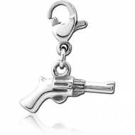 SURGICAL STEEL CHARM WITH LOBSTER LOCKER - GUN