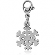 SURGICAL STEEL CHARM WITH LOBSTER LOCKER - SNOWFLAKE