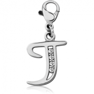 SURGICAL STEEL JEWELLED CHARM WITH LOBSTER LOCKER - J