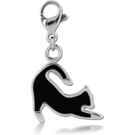 SURGICAL STEEL CHARM WITH LOBSTER LOCKER - CAT
