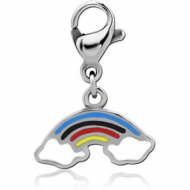 SURGICAL STEEL CHARM WITH LOBSTER LOCKER - RAINBOW