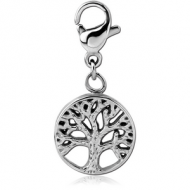 SURGICAL STEEL CHARM WITH LOBSTER LOCKER - TREE OF LIFE