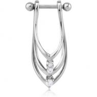 SURGICAL STEEL JEWELLED CARTLAGE SHIELD PIERCING