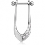 SURGICAL STEEL JEWELLED CARTLAGE SHIELD - RIGHT PIERCING