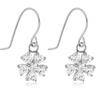 SURGICAL STEEL JEWELLED EARRINGS - FLOWER