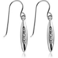 SURGICAL STEEL JEWELLED EARRINGS - SURF BOARD