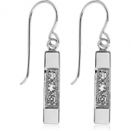 SURGICAL STEEL JEWELLED EARRINGS - RHOMBUS