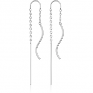 SURGICAL STEEL CHAIN EARRINGS PAIR