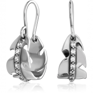 SURGICAL STEEL JEWELLED EARRINGS PAIR