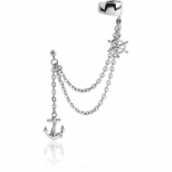 SURGICAL STEEL EAR CUFF CHAIN - ANCHOR AND HELM