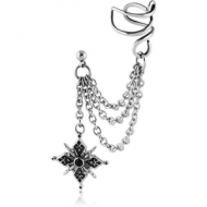 SURGICAL STEEL JEWELLED EAR CUFF - NORTH STAR