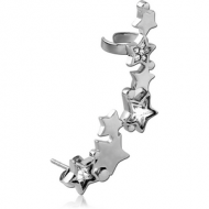 SURGICAL STEEL JEWELLED EAR CUFF - STARS