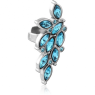 SURGICAL STEEL JEWELLED EAR CUFF - LEAVES