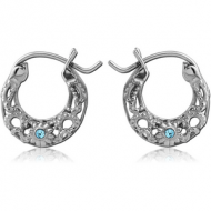 SURGICAL STEEL JEWELLED HOOP EARRINGS