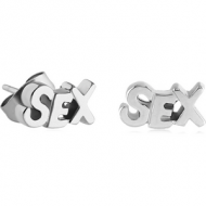 SURGICAL STEEL EAR STUDS PAIR - SEX