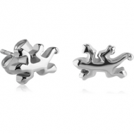 SURGICAL STEEL EAR STUDS PAIR - LIZARD