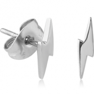 SURGICAL STEEL EAR STUDS PAIR - LIGHTNING