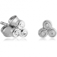 SURGICAL STEEL EAR STUDS PAIR - TRAINGLE OF CIRCLES