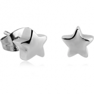 SURGICAL STEEL EAR STUDS PAIR - STAR