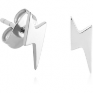 SURGICAL STEEL EAR STUDS PAIR - LIGHTNING