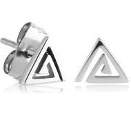 SURGICAL STEEL EAR STUDS PAIR - TRIANGLE