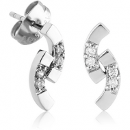 SURGICAL STEEL JEWELLED EAR STUDS PAIR