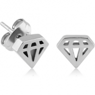 SURGICAL STEEL EAR STUDS PAIR - DIAMOND