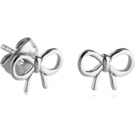 SURGICAL STEEL EAR STUDS PAIR - BOW