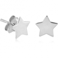 SURGICAL STEEL EAR STUDS PAIR - STAR FLAT