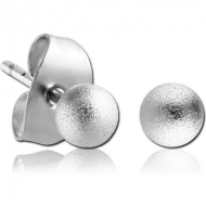 SURGICAL STEEL EAR STUDS PAIR - SANDBLAST BALL 3MM