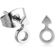 SURGICAL STEEL EAR STUDS PAIR - MALE