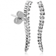 SURGICAL STEEL JEWELLED EAR STUDS PAIR