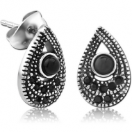 SURGICAL STEEL JEWELLED EAR STUDS